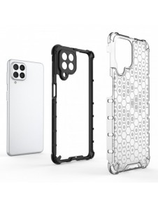 Honeycomb-fodral bepansrat skal med en gelram för Samsung Galaxy M53 5G svart