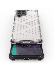 Honeycomb-fodral bepansrat skal med en gelram för Samsung Galaxy M53 5G svart