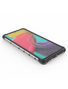 Honeycomb-fodral bepansrat skal med en gelram för Samsung Galaxy M53 5G svart