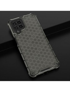 Honeycomb-fodral bepansrat skal med en gelram för Samsung Galaxy M53 5G svart