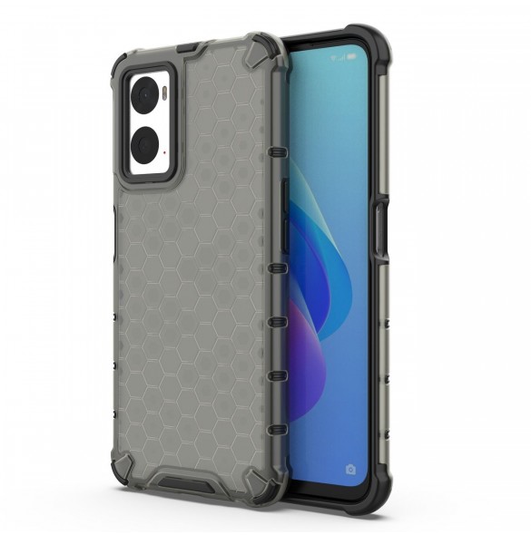 Honeycomb fodral pansarfodral med gelram Oppo A76 / Oppo A36 / Realme 9i svart