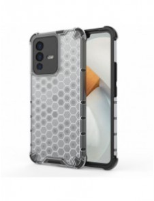 Honeycomb fodral pansarfodral med en gelram för Vivo V23 5G transparent