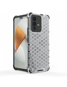 Honeycomb fodral pansarfodral med en gelram för Vivo V23 5G transparent