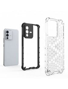 Honeycomb fodral pansarfodral med en gelram för Vivo V23 5G transparent