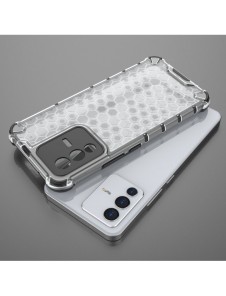 Honeycomb fodral pansarfodral med en gelram för Vivo V23 5G transparent