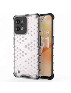 Honeycomb fodral pansarfodral med en gelram Realme C31 transparent