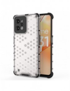 Honeycomb fodral pansarfodral med en gelram Realme C31 transparent