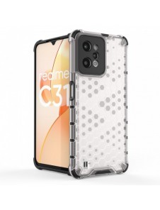 Honeycomb fodral pansarfodral med en gelram Realme C31 transparent