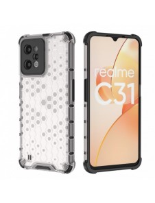 Honeycomb fodral pansarfodral med en gelram Realme C31 transparent