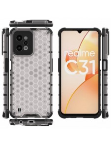 Honeycomb fodral pansarfodral med en gelram Realme C31 transparent