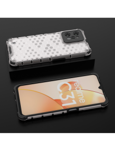 Honeycomb fodral pansarfodral med en gelram Realme C31 transparent