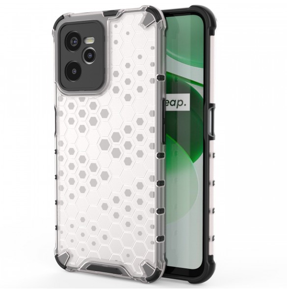 Honeycomb fodral pansarfodral med en gelram Realme C35 transparent