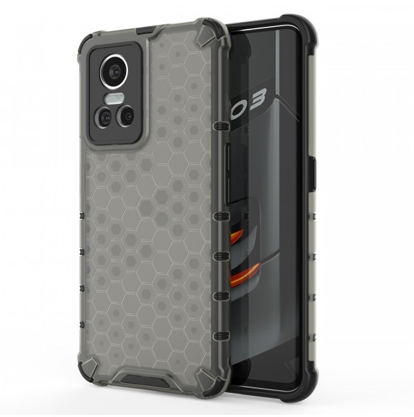 Honeycomb fodral pansarfodral med en gelram Realme GT Neo 3 svart