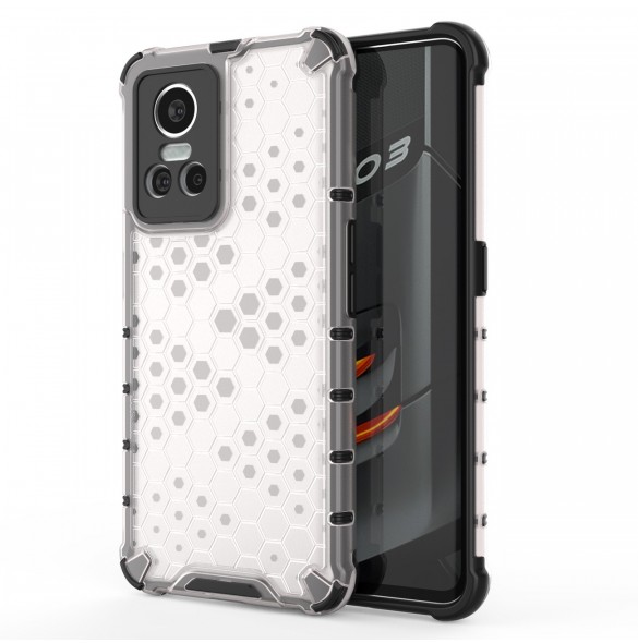 Honeycomb fodral pansarfodral med en gelram Realme GT Neo 3 transparent