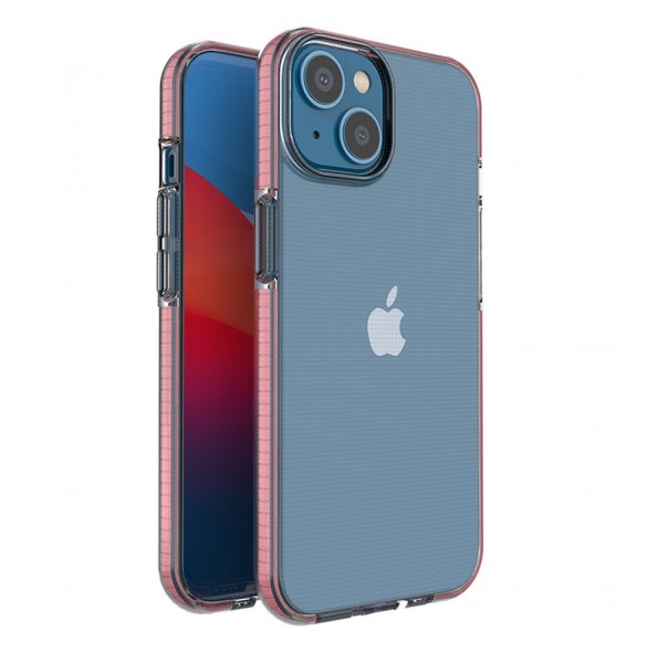 Spring Case fodral för iPhone 14 silikonskal med en ram ljusrosa