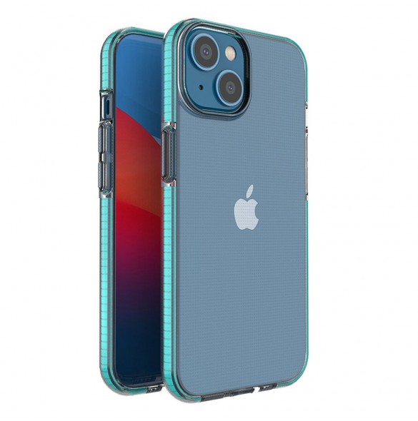 Spring Case fodral för iPhone 14 silikonfodral med en ram ljusblå