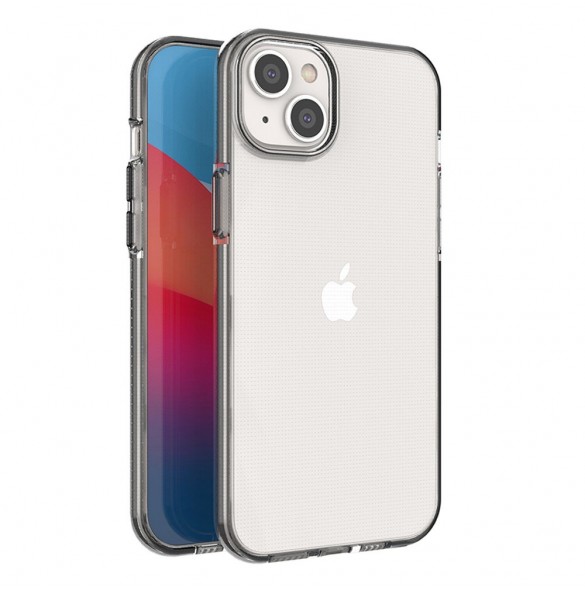 Spring Case fodral för iPhone 14 Plus silikonfodral med en ram svart