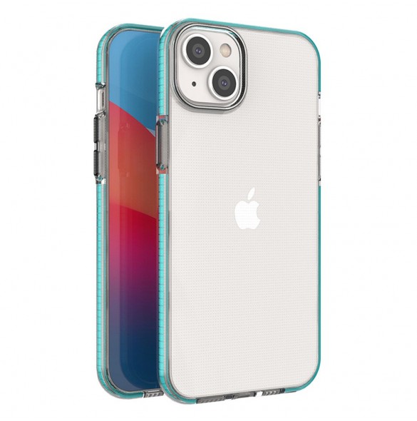 Spring Case fodral för iPhone 14 Plus silikonskal med ram ljusblå