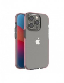 Spring Case fodral för iPhone 14 Pro silikonfodral med en ram ljusrosa