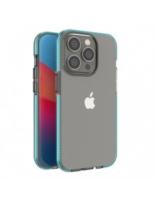 Spring Case fodral för iPhone 14 Pro silikonfodral med en ram ljusblå