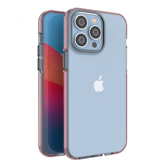 Spring Case fodral för iPhone 14 Pro Max silikonskal med ram ljusrosa