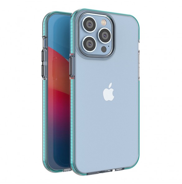 Spring Case för iPhone 14 Pro Max silikonskal med ram ljusblå