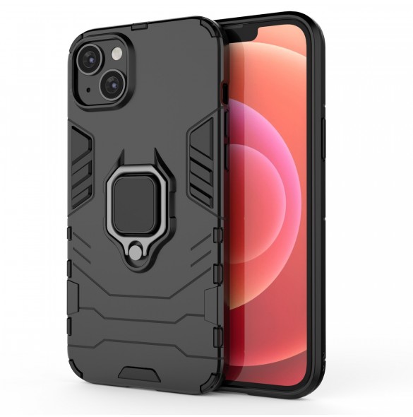 Ring Armour fodral till iPhone 14 Plus pansarskal magnetisk hållare ring svart