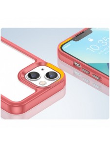 Outer Space Case iPhone 14 hårt skal med en röd gelram