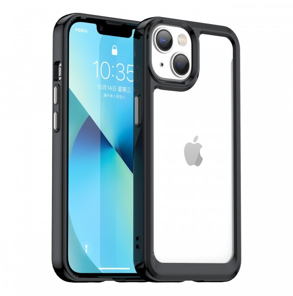 Outer Space Case iPhone 14 Plus hårt skal med en gelram svart