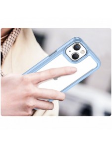 Outer Space Case iPhone 14 Plus hårt skal med gelram blå