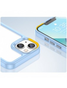 Outer Space Case iPhone 14 Plus hårt skal med gelram blå