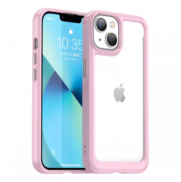 Outer Space Case iPhone 14 Plus hårt skal med en rosa gelram