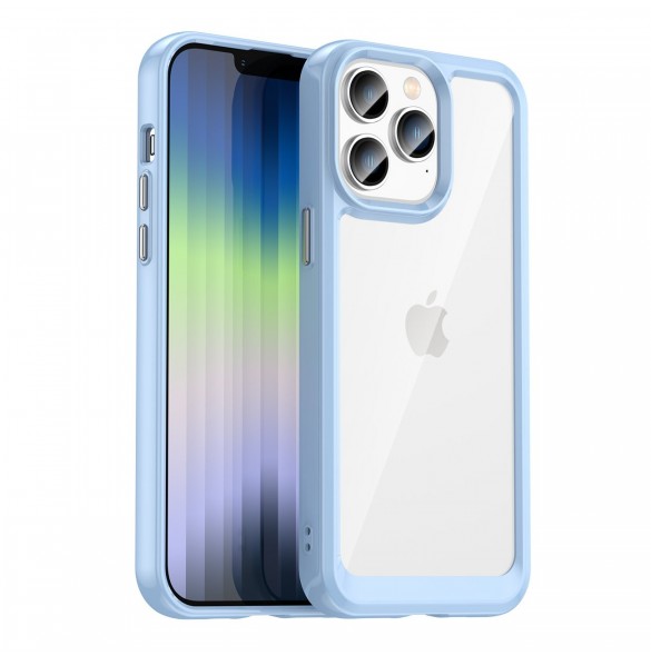 Outer Space Case iPhone 14 Pro hårt skal med en blå gelram
