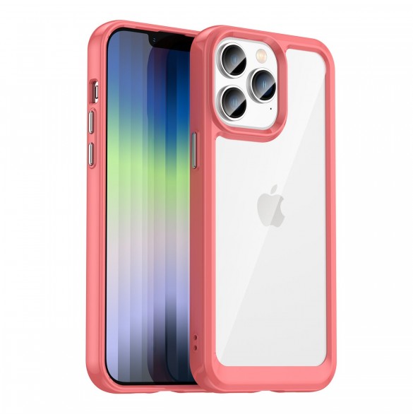 Outer Space Case iPhone 14 Pro hårt skal med en röd gelram