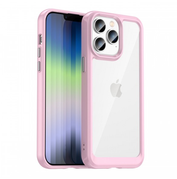 Outer Space Case iPhone 14 Pro Max hårt skal med en rosa gelram