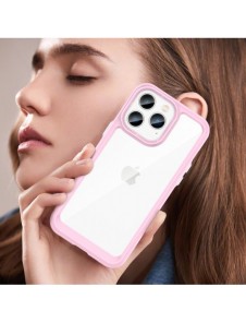 Outer Space Case iPhone 14 Pro Max hårt skal med en rosa gelram