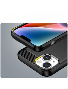 Carbon Case iPhone 14 fodral flexibelt gel bakskal svart