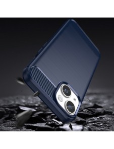 Carbon Case iPhone 14 fodral flexibelt gel bakskal blå