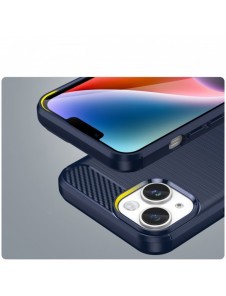 Carbon Case iPhone 14 fodral flexibelt gel bakskal blå