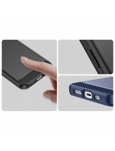 Carbon Case för iPhone 14 Plus flexibelt gel bakskal svart