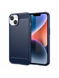 Carbon Case för iPhone 14 Plus flexibelt bakskal i gel blått