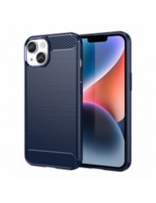 Carbon Case för iPhone 14 Plus flexibelt bakskal i gel blått