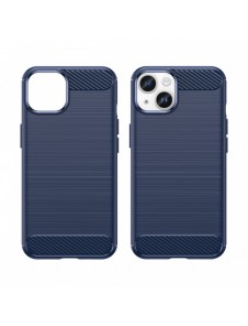 Carbon Case för iPhone 14 Plus flexibelt bakskal i gel blått