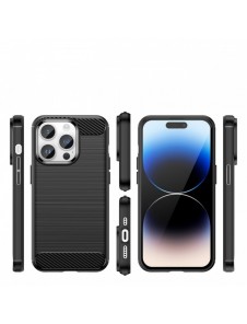 Carbon Case iPhone 14 Pro flexibelt gel bakskal svart
