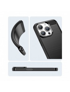 Carbon Case iPhone 14 Pro flexibelt gel bakskal svart