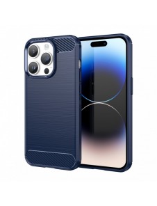 Carbon Case iPhone 14 Pro flexibelt gel bakskal blå