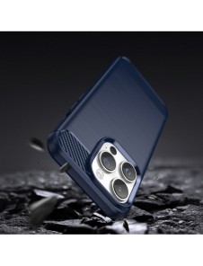 Carbon Case iPhone 14 Pro flexibelt gel bakskal blå