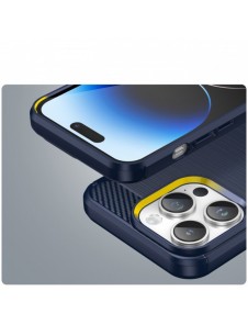 Carbon Case iPhone 14 Pro flexibelt gel bakskal blå