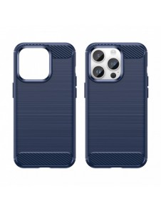 Carbon Case iPhone 14 Pro flexibelt gel bakskal blå