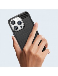 Carbon Case iPhone 14 Pro flexibelt gel bakskal blå